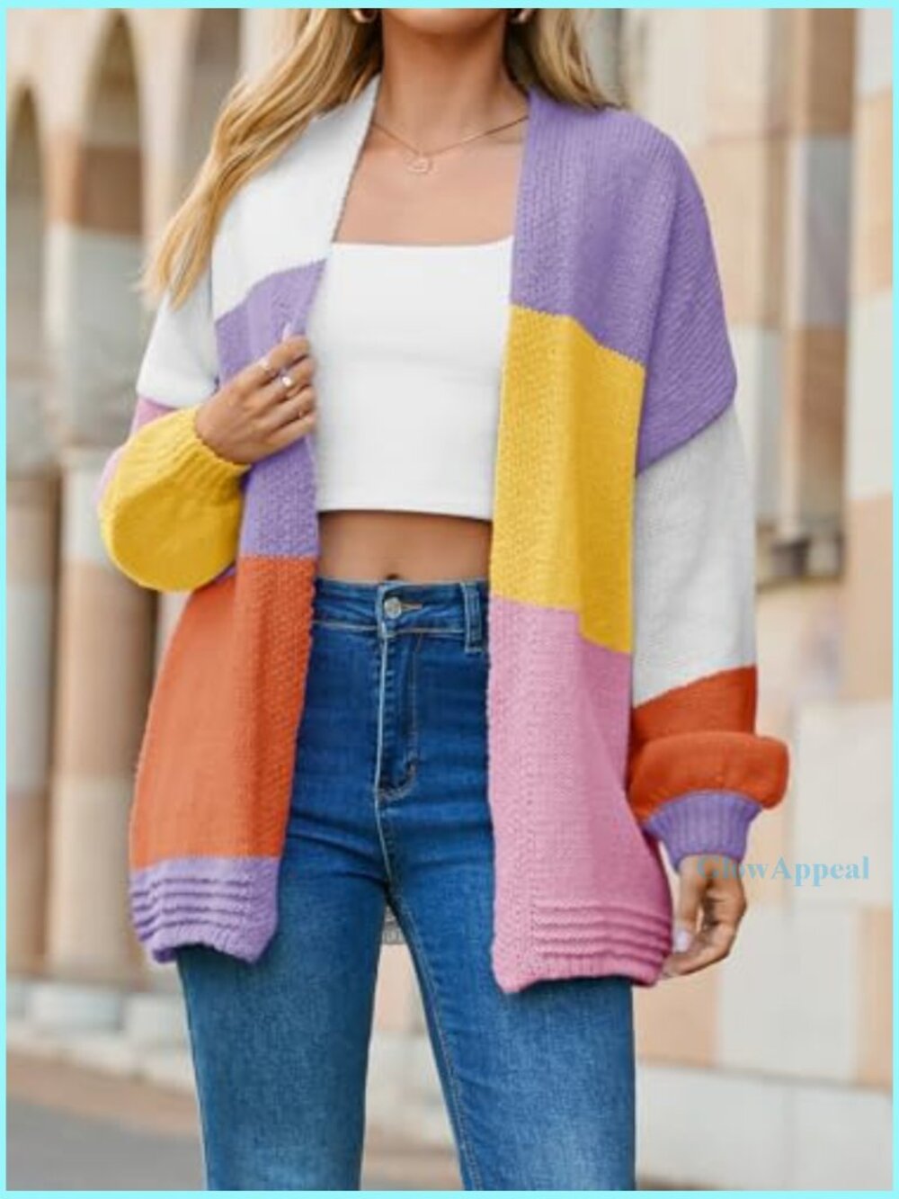 Oversized Chunky Knit Cardigan Open Front Boho Sweater Loose Fit - Picture 4 of 7
